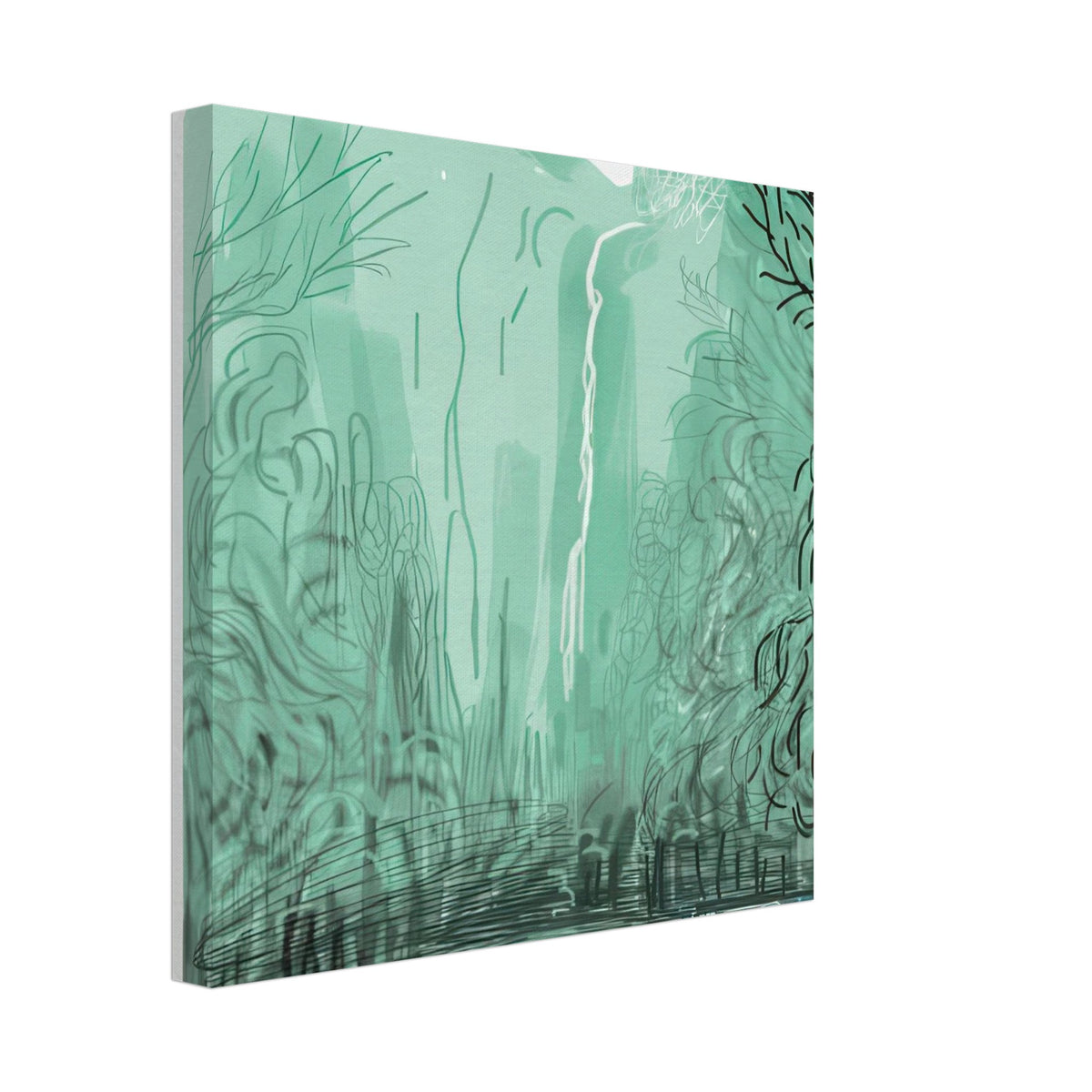 David Hockney, The Yosemite Suite, Yosemite mountains and lush green forests, canvas print, 30 × 40 cm (12 × 16 in)