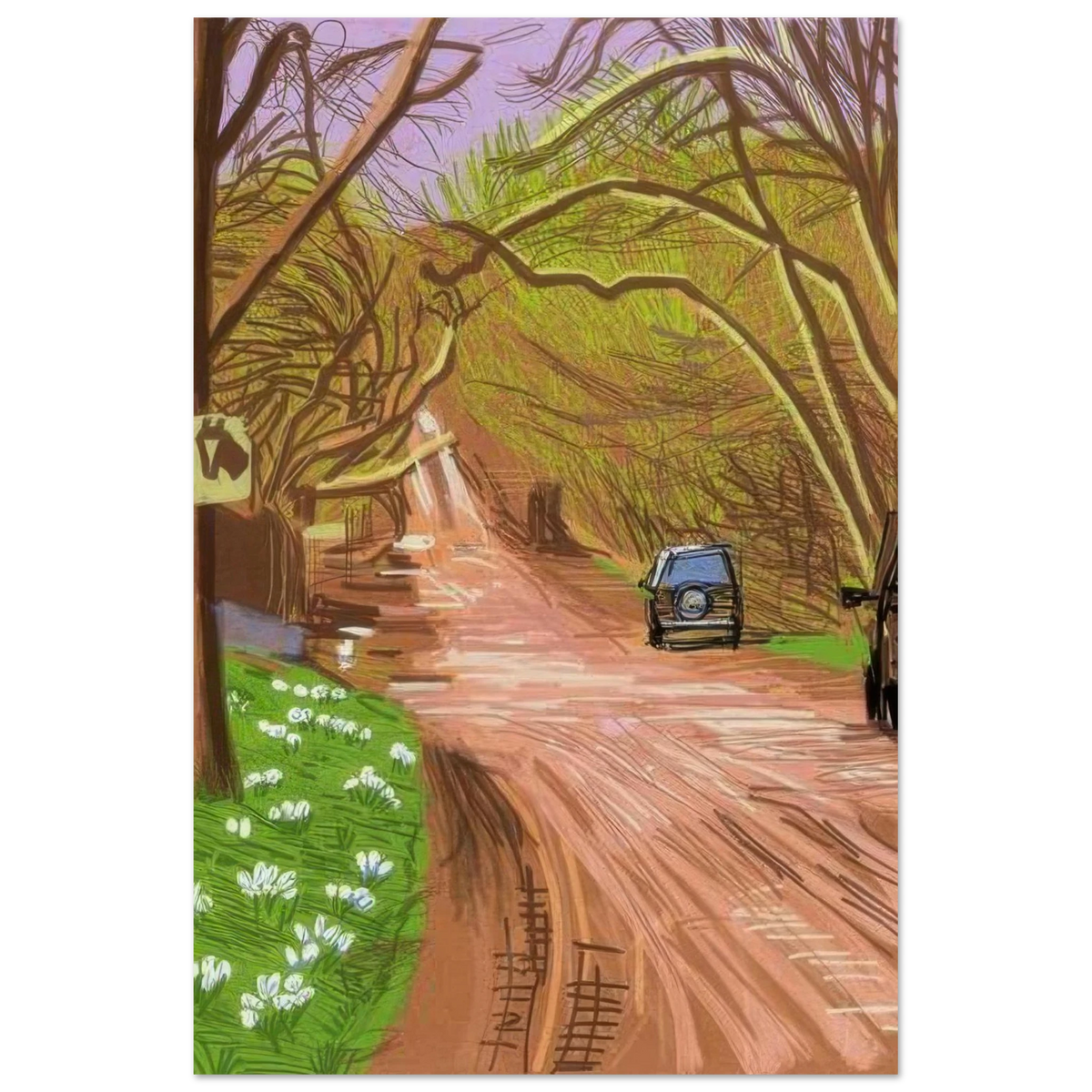 The Arrival Of Spring In Woldgate, East Yorkshire In 2011 (twenty eleven) - 5 March by David Hockney Poster