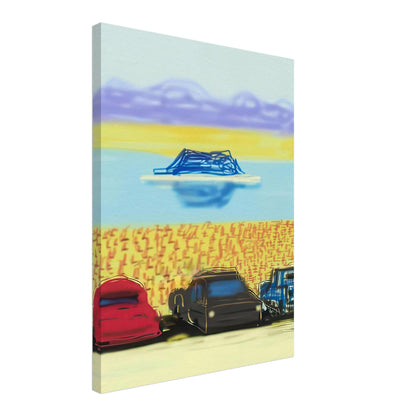 David Hockney, The Yosemite Suite, Yosemite mountains and lush green forests, canvas print, 60 × 60 cm (24 × 24 in)