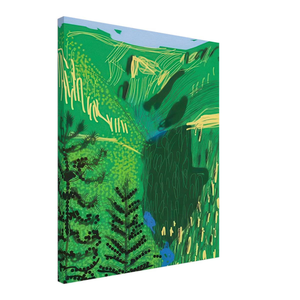 David Hockney, The Yosemite Suite, Yosemite mountains and lush green forests, canvas print, 50 × 70 cm (20 × 28 in)