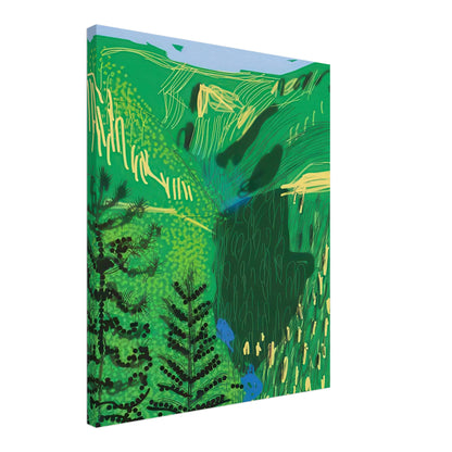 David Hockney, The Yosemite Suite, Yosemite mountains and lush green forests, canvas print, 50 × 70 cm (20 × 28 in)