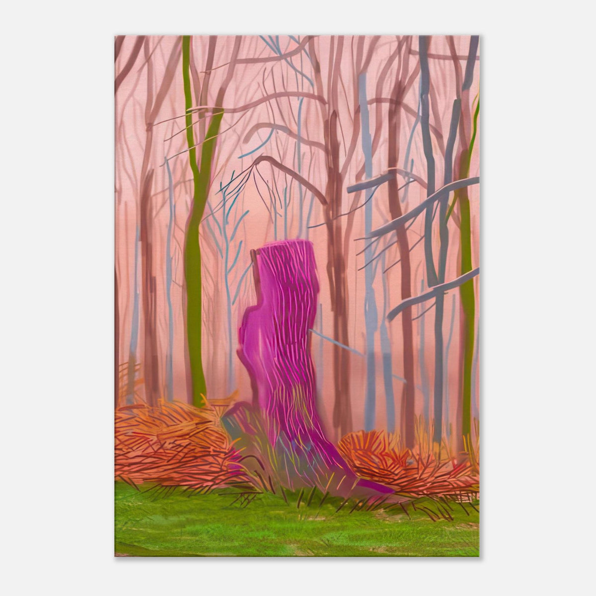 David Hockney, The Arrival of Spring (15 March), woodland path and budding trees, canvas print