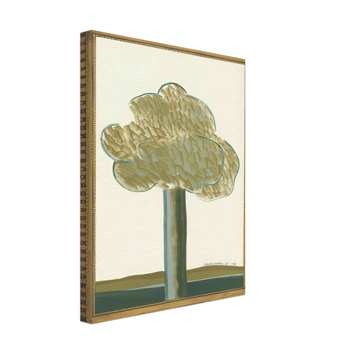 David Hockney, Gold-Framed Landscape No. 2, landscape within an ornate gold frame, canvas print, 40 × 40 cm (16 × 16 in)