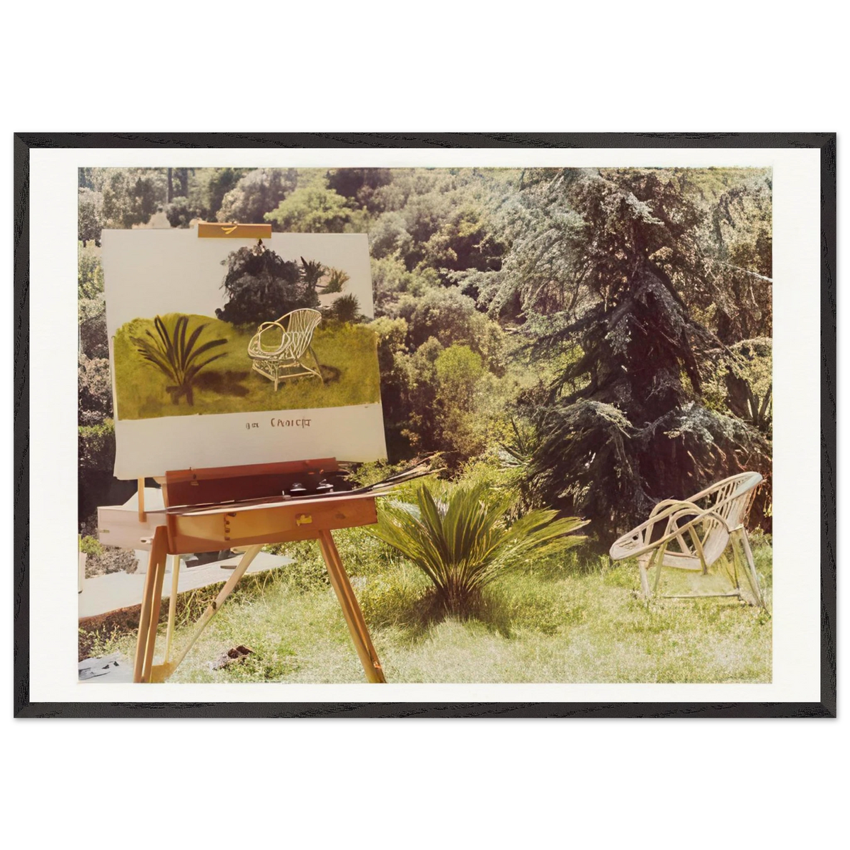 La Chaise  by David Hockney 70x100 cm / 28x40″ inches Framed Art Print – Black Wooden Frame
