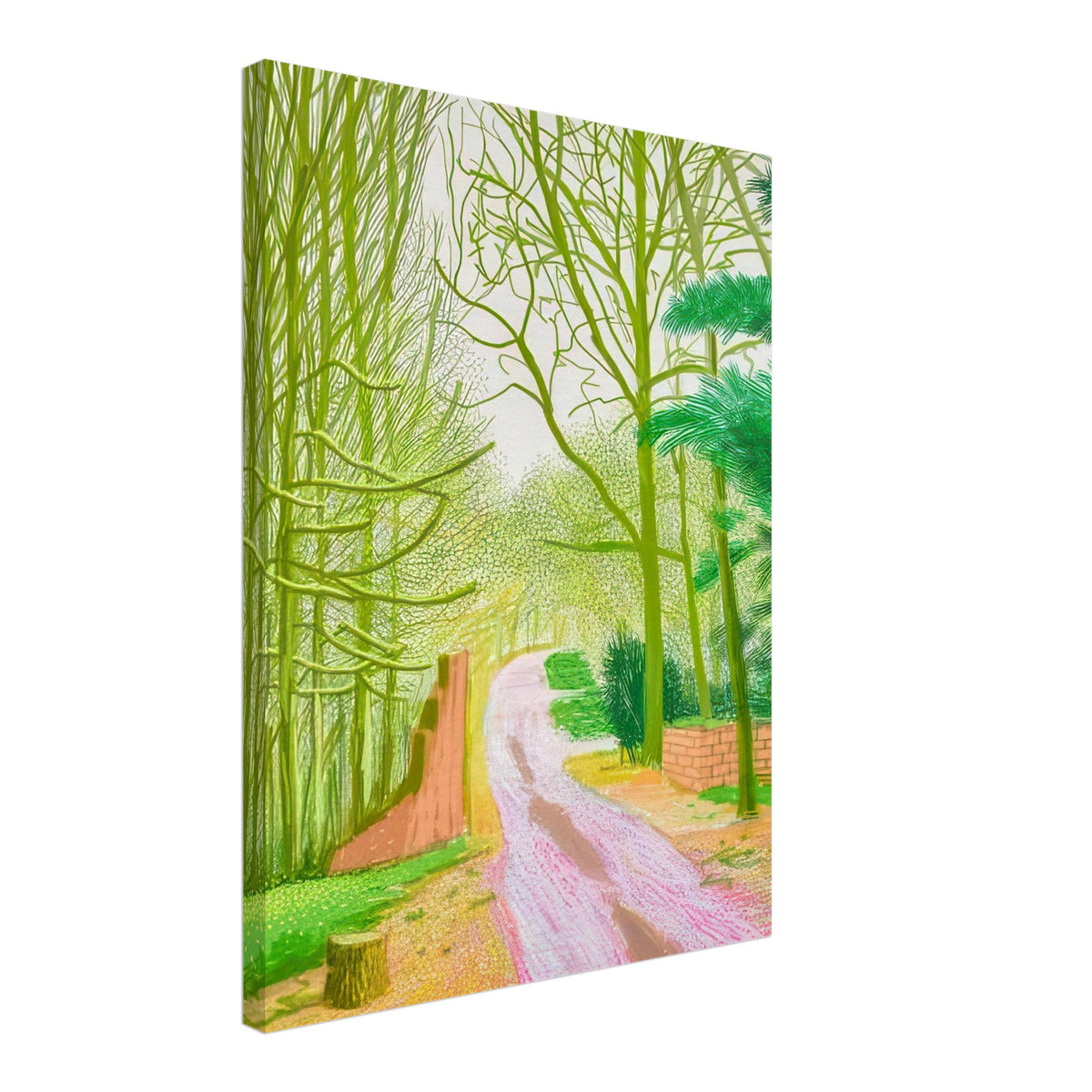 David Hockney, The Arrival of Spring (15 March), woodland path and budding trees, canvas print, 40 × 60 cm (16 × 24 in)
