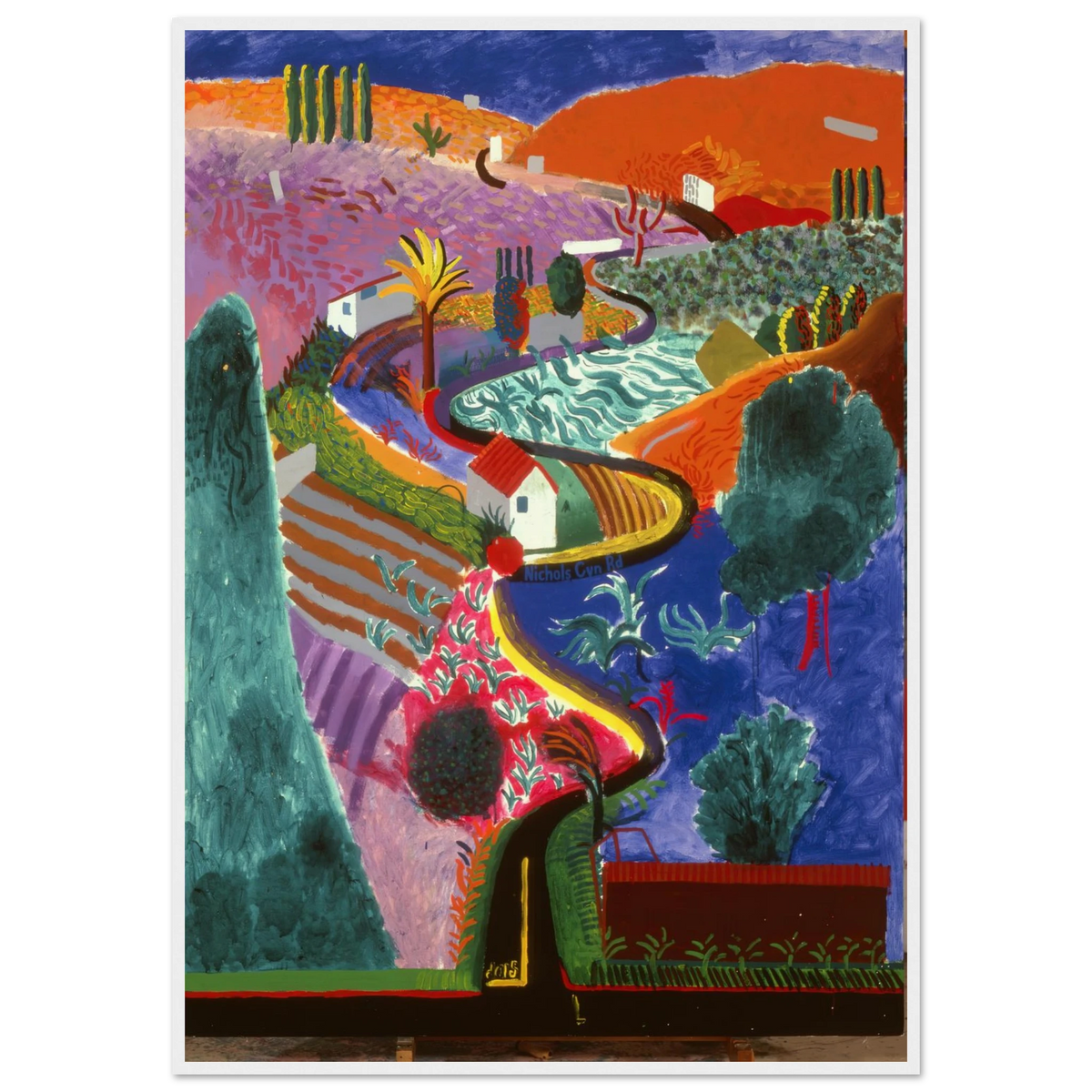 David Hockney Nichols Canyon 1980 wooden framed poster