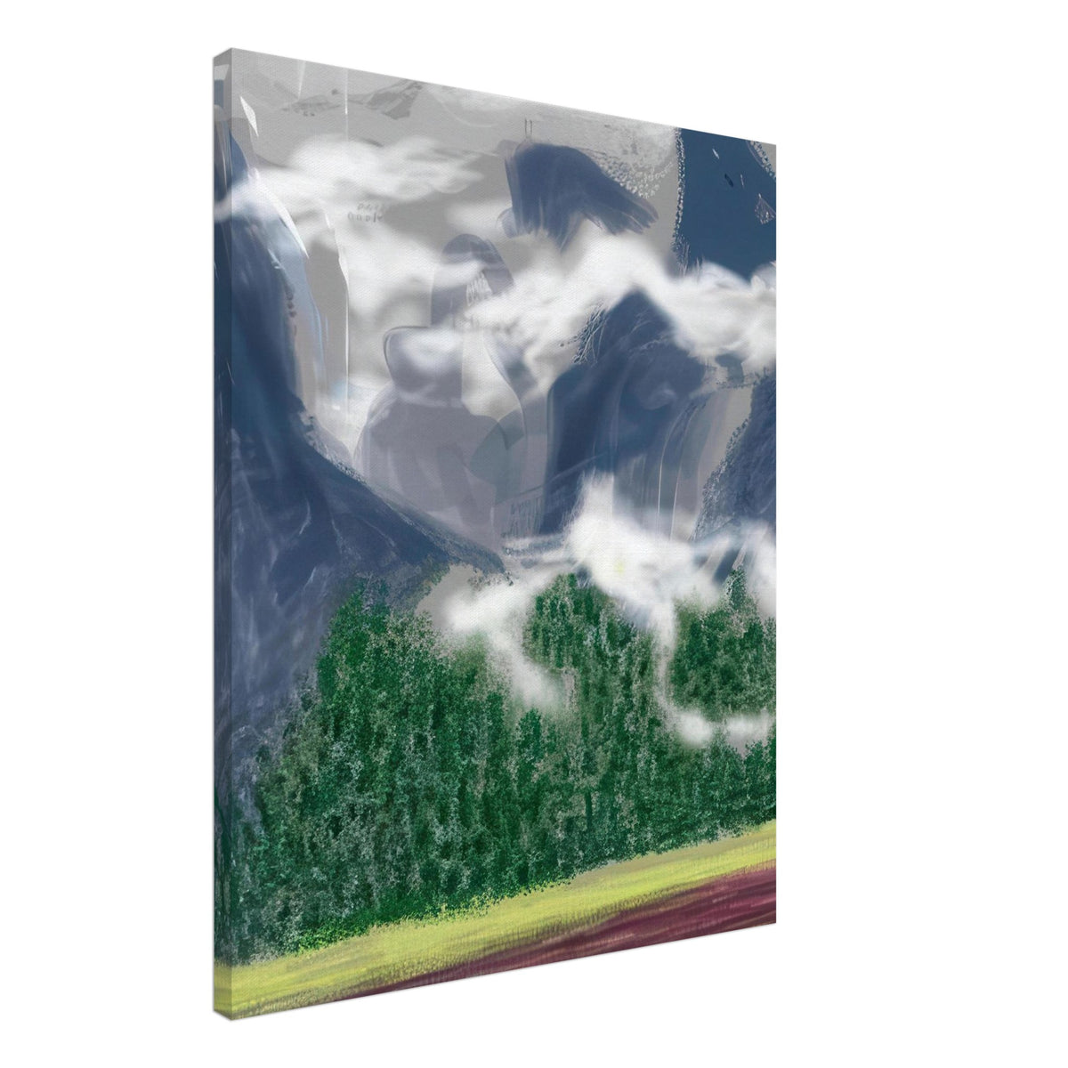 David Hockney, The Yosemite Suite, Yosemite mountains and lush green forests, canvas print, 40 × 60 cm (16 × 24 in)