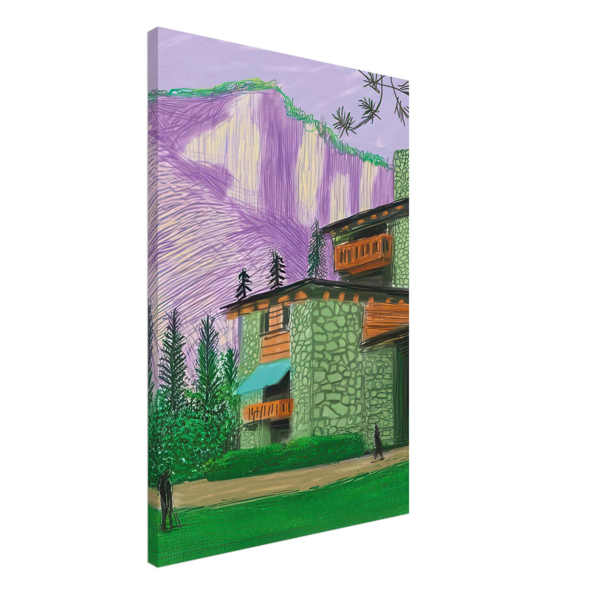 David Hockney, The Yosemite Suite, Yosemite mountains and lush green forests, canvas print, 45 × 60 cm (18 × 24 in)