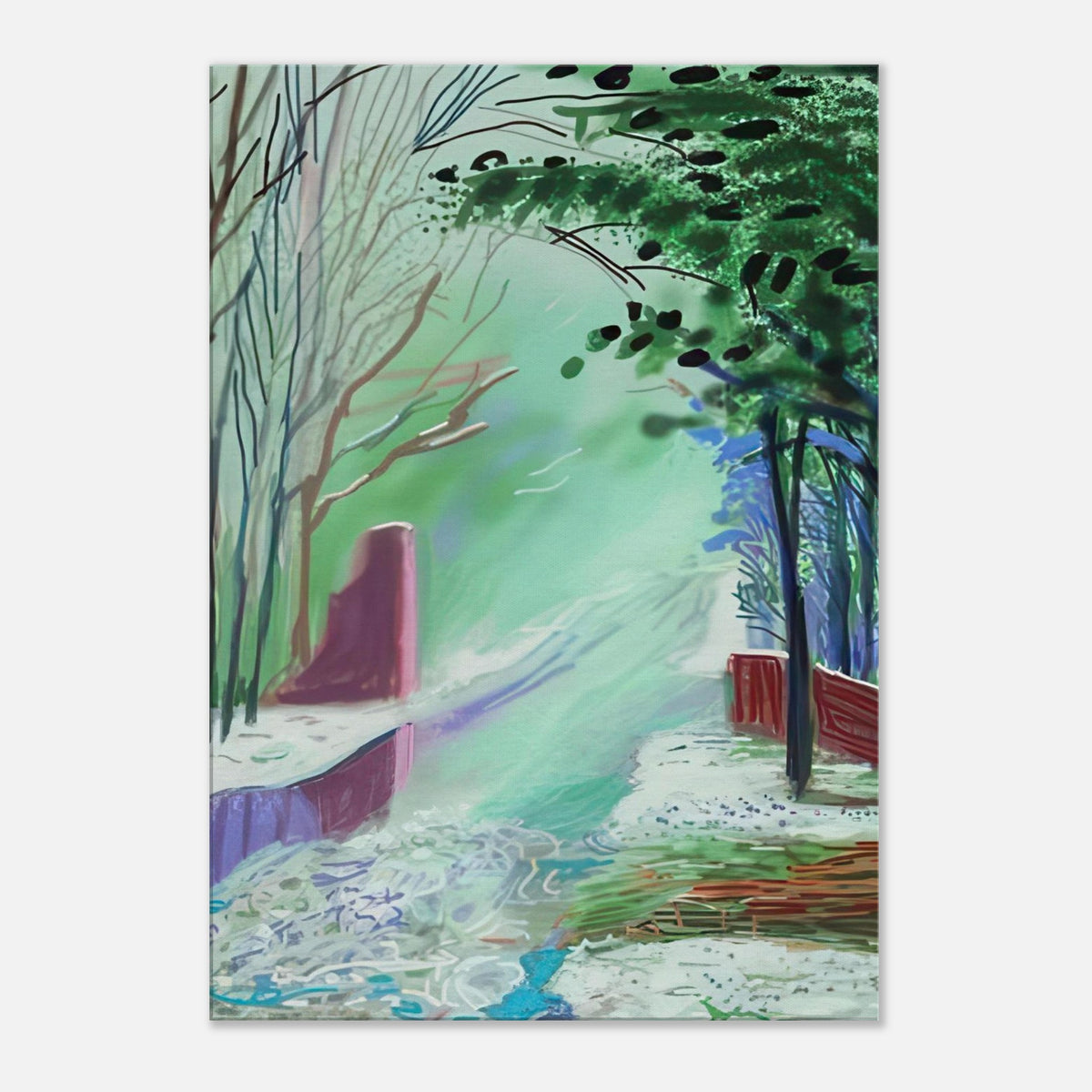 The Arrival of Spring in Woldgate, 15 March — David Hockney canvas wall art inspired by the East Yorkshire countryside.