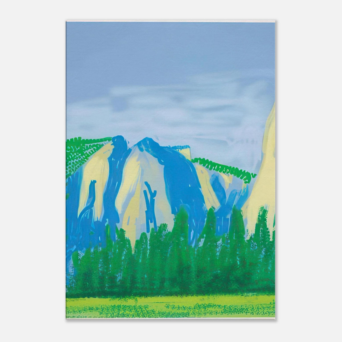 David Hockney, The Yosemite Suite, Yosemite mountains and lush green forests, canvas print