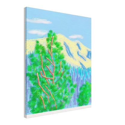 David Hockney, The Yosemite Suite, Yosemite mountains and lush green forests, canvas print, 40 × 60 cm (16 × 24 in)