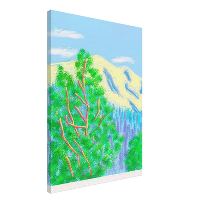 David Hockney, The Yosemite Suite, Yosemite mountains and lush green forests, canvas print, 50 × 75 cm (20 × 30 in)