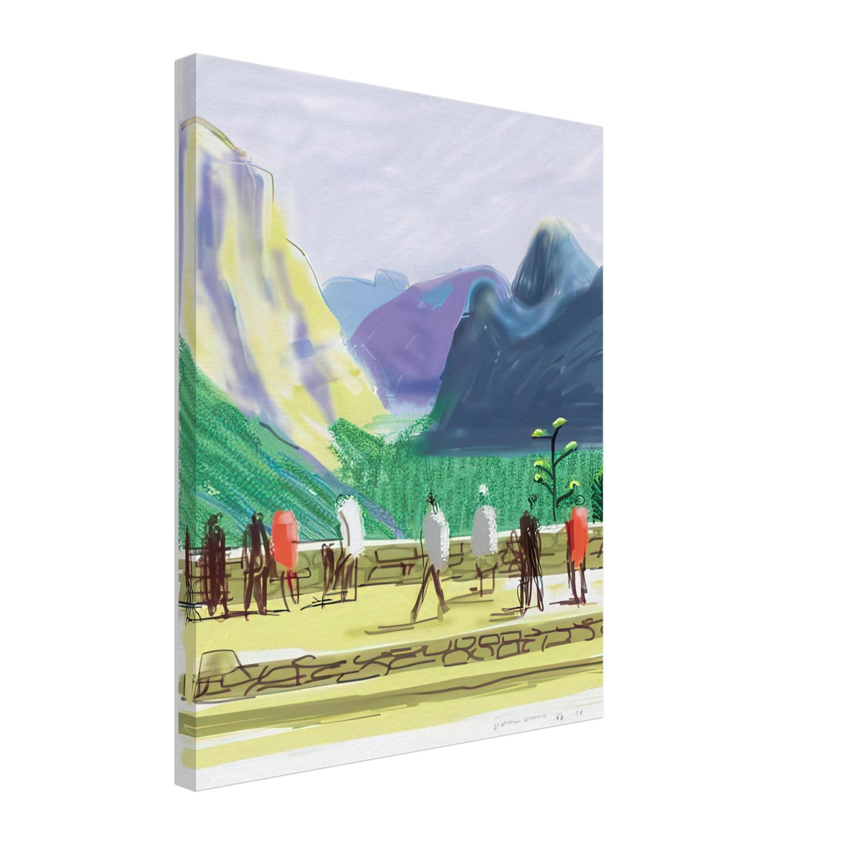 David Hockney, The Yosemite Suite 15, mountains and lush green forest, canvas print, 40 × 60 cm (16 × 24 in)