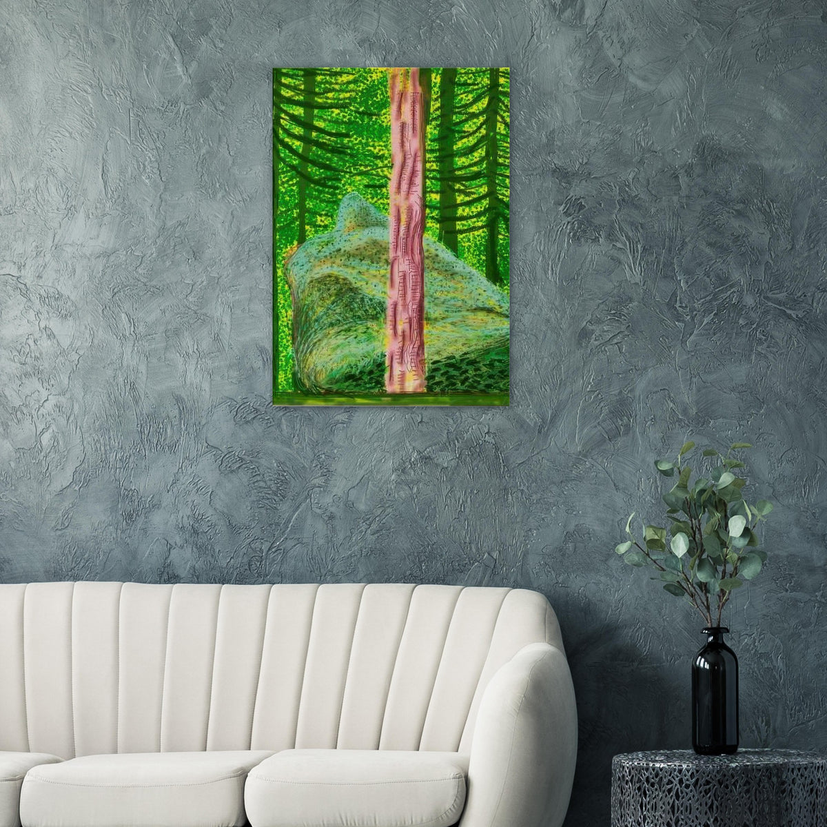 David Hockney, The Yosemite Suite, Yosemite mountains and lush green forests, canvas print