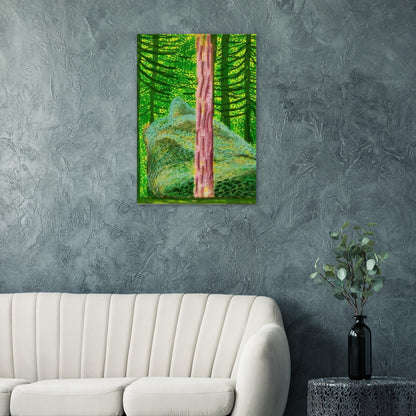 David Hockney, The Yosemite Suite, Yosemite mountains and lush green forests, canvas print