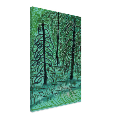David Hockney, The Yosemite Suite, Yosemite mountains and lush green forests, canvas print, 50 × 60 cm (20 × 24 in)