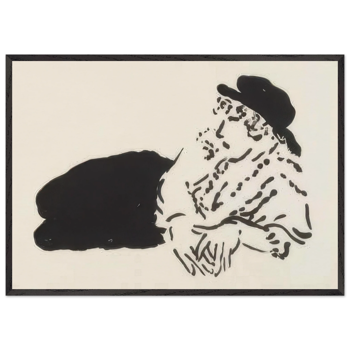Celia (La Bergère) by David Hockney 70x100 cm / 28x40″ inches Framed Art Print – Black Wooden Frame