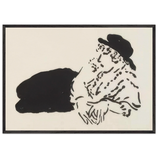 Celia (La Bergère) by David Hockney 70x100 cm / 28x40″ inches Framed Art Print – Black Wooden Frame