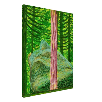 David Hockney, The Yosemite Suite, Yosemite mountains and lush green forests, canvas print, 60 × 75 cm (24 × 30 in)