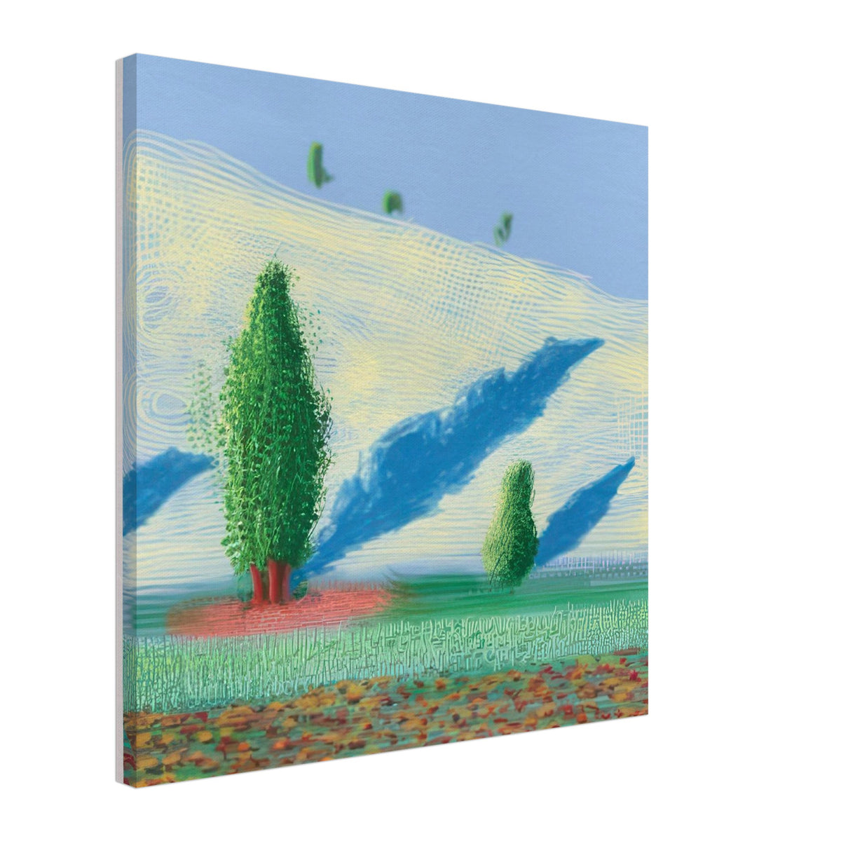 David Hockney, The Yosemite Suite, Yosemite mountains and lush green forests, canvas print, 70 × 100 cm (28 × 40 in)