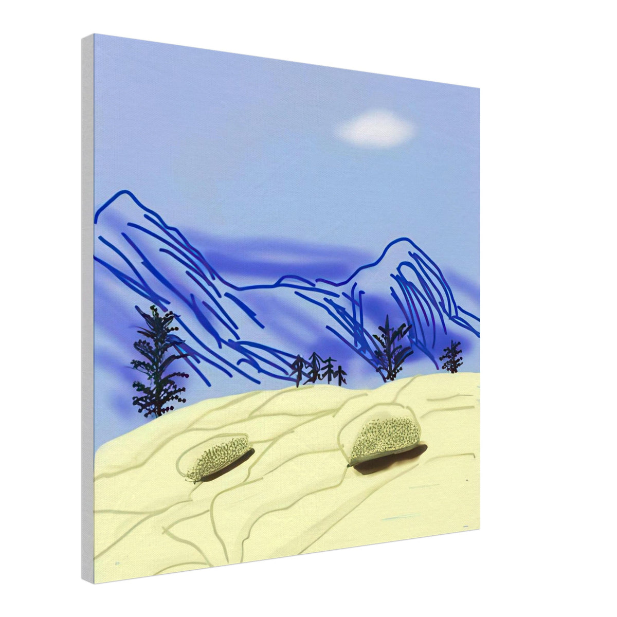 David Hockney, The Yosemite Suite, Yosemite mountains and lush green forests, canvas print, 45 × 60 cm (18 × 24 in)