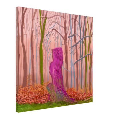 David Hockney, The Arrival of Spring (15 March), woodland path and budding trees, canvas print, 45 × 60 cm (18 × 24 in)