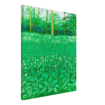 David Hockney, The Arrival of Spring (15 March), woodland path and budding trees, canvas print, 60 × 90 cm (24 × 36 in)