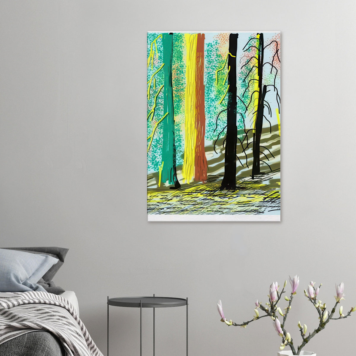 David Hockney, The Yosemite Suite, Yosemite mountains and lush green forests, canvas print