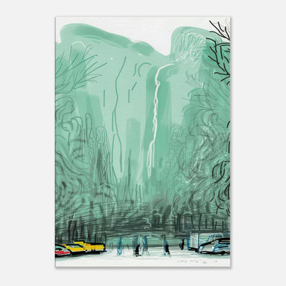 David Hockney, The Yosemite Suite, Yosemite mountains and lush green forests, canvas print