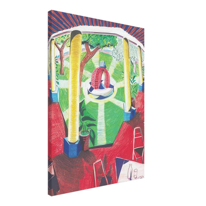 David Hockney, Hotel Acatlán Courtyard, canvas print, 30 × 30 cm (12 × 12 in)