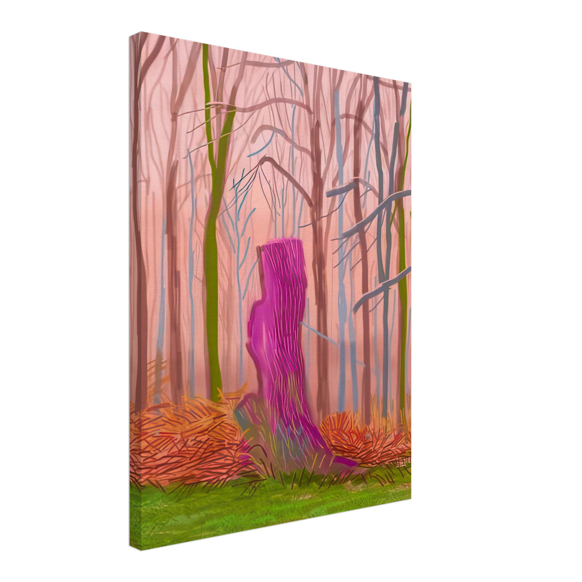 David Hockney, The Arrival of Spring (15 March), woodland path and budding trees, canvas print, 50 × 60 cm (20 × 24 in)