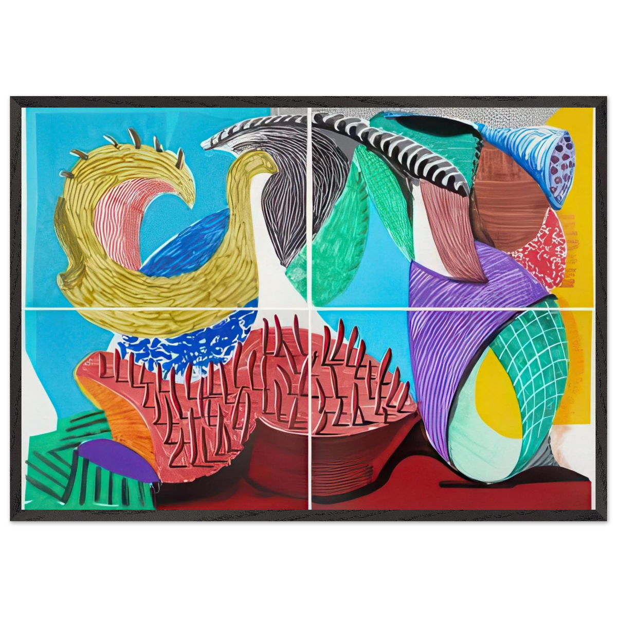 Four Part Splinge - Signed Print by David Hockney