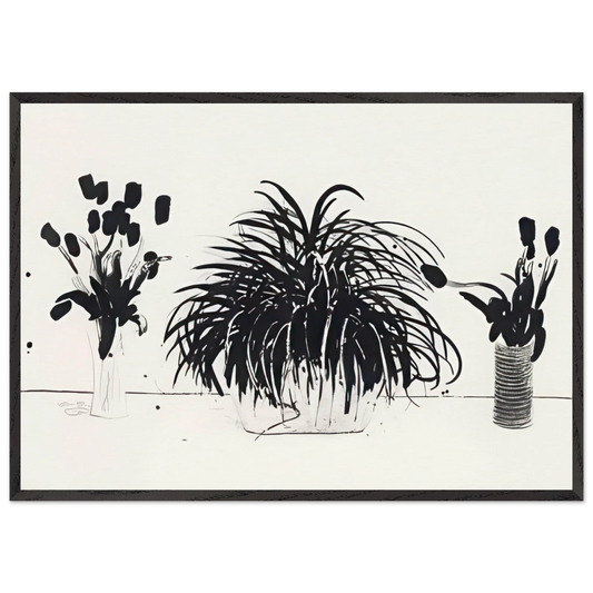 Two Vases Of Cut Flowers And A Liriope Plant