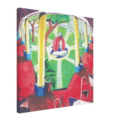 David Hockney, Hotel Acatlán Courtyard, canvas print, 30 × 40 cm (12 × 16 in)