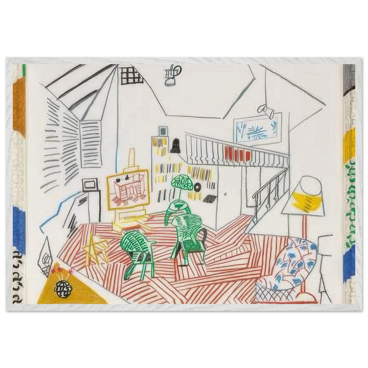 Pembroke Studio Interior by David Hockney Framed Art Print