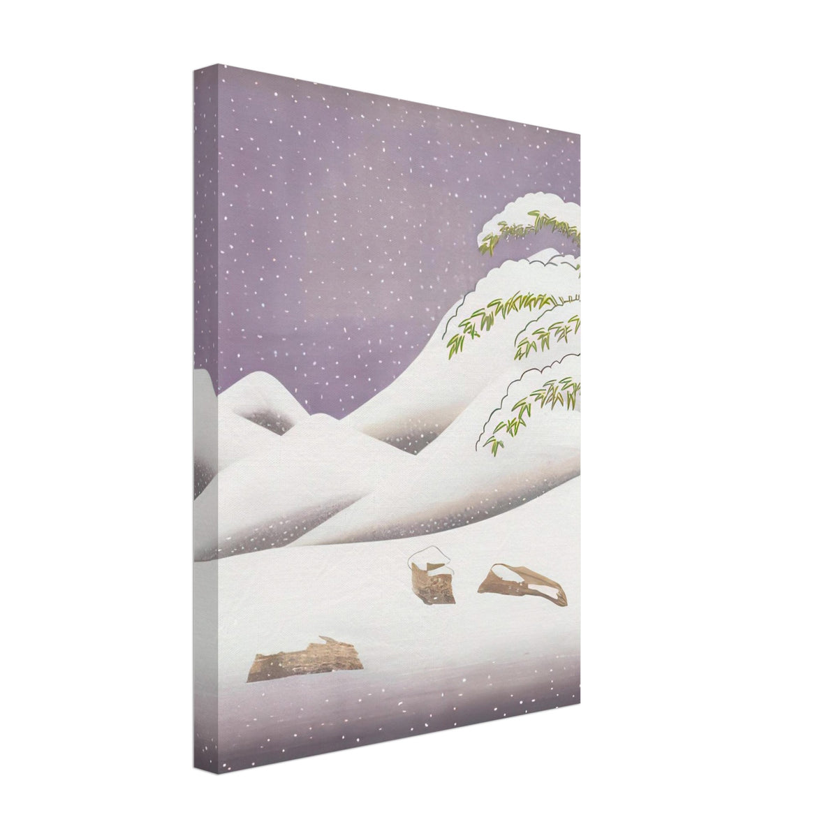 David Hockney, Snow, rolling snowy hills and snow-covered branches, canvas print, 50 × 70 cm (20 × 28 in)