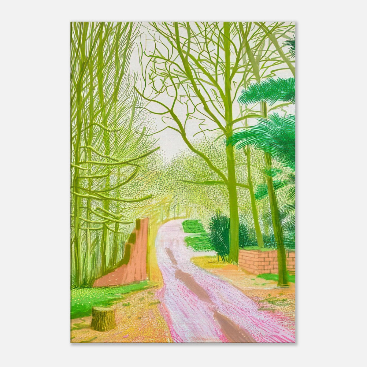 David Hockney, The Arrival of Spring (15 March), woodland path and budding trees, canvas print