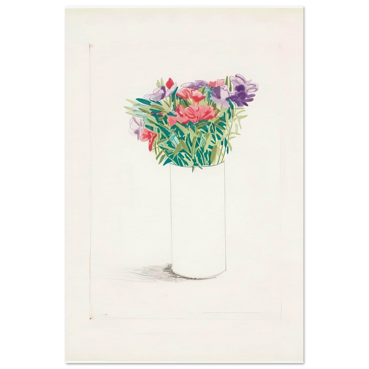 Godetia - Signed Print by David Hockney Poster