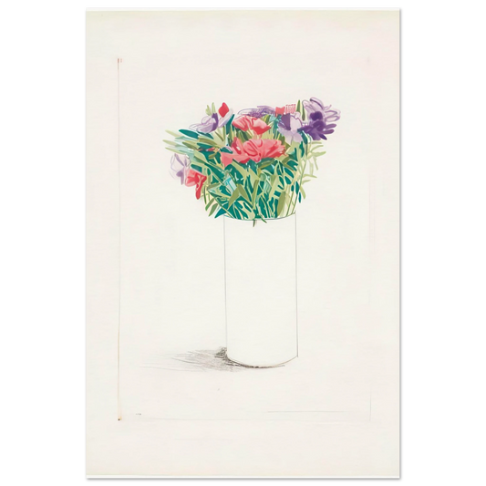 Godetia - Signed Print by David Hockney Poster