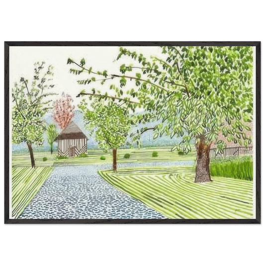 Study Of The Entrance by David Hockney 70x100 cm / 28x40″  inches Framed Art Print – Black Wooden Frame