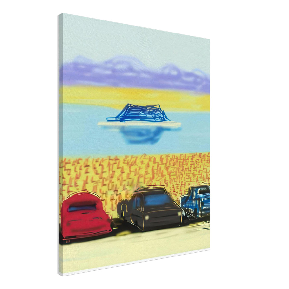 David Hockney, The Yosemite Suite, Yosemite mountains and lush green forests, canvas print, 50 × 75 cm (20 × 30 in)