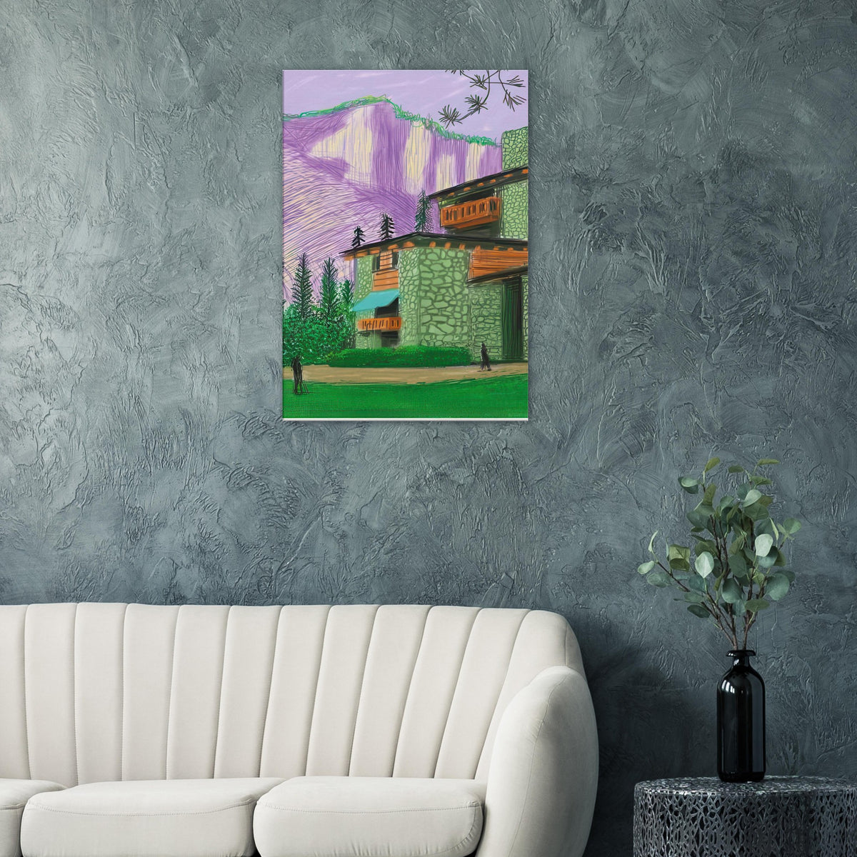 David Hockney, The Yosemite Suite, Yosemite mountains and lush green forests, canvas print