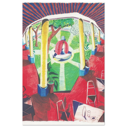 Views Of Hotel Well III - Signed Print by David Hockney print Poster