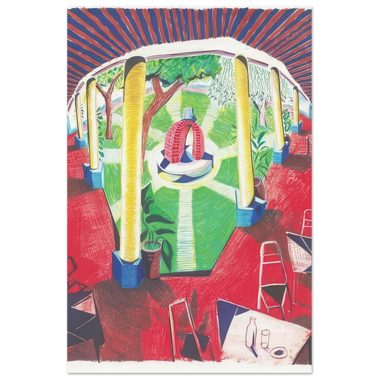 Views Of Hotel Well III - Signed Print by David Hockney print Poster