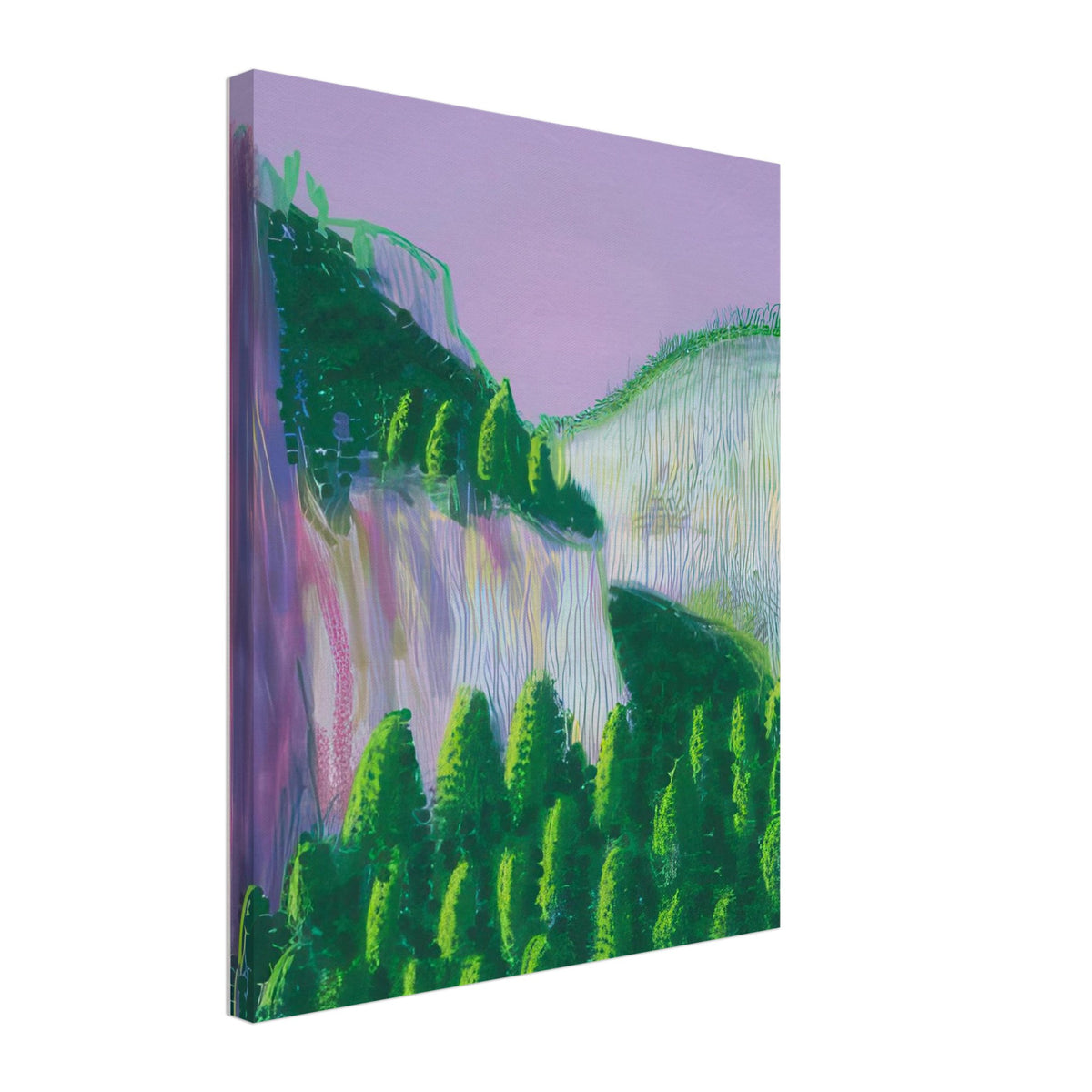 David Hockney, The Yosemite Suite, Yosemite mountains and lush green forests, canvas print, 30 × 40 cm (12 × 16 in)