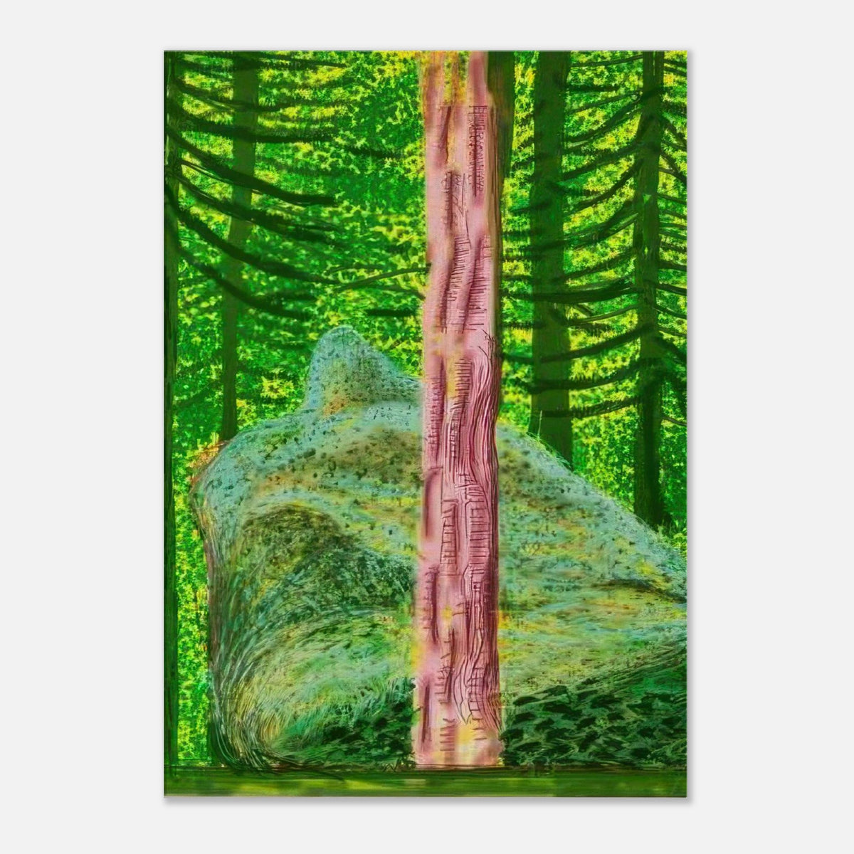 David Hockney, The Yosemite Suite, Yosemite mountains and lush green forests, canvas print