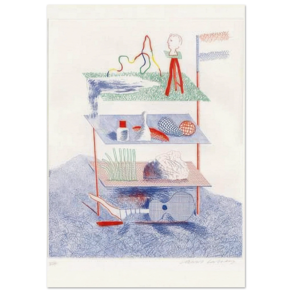 Serenade by David Hockney Poster