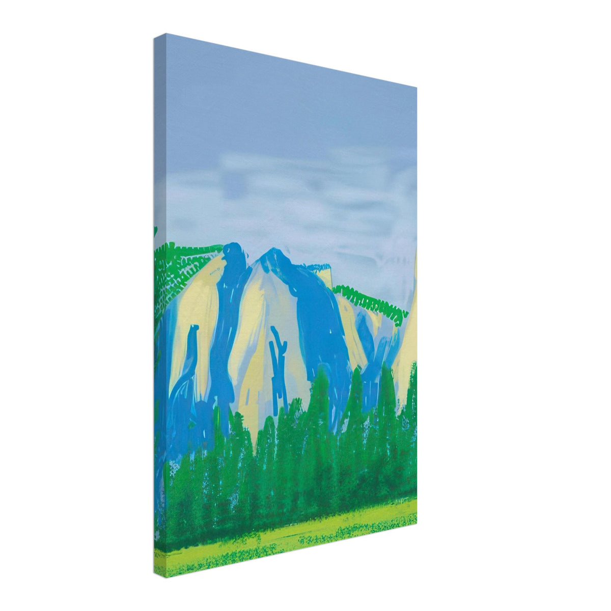 David Hockney, The Yosemite Suite, Yosemite mountains and lush green forests, canvas print, 50 × 60 cm (20 × 24 in)