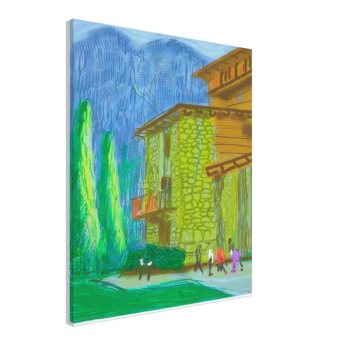 David Hockney, The Yosemite Suite, Yosemite mountains and lush green forests, canvas print, 50 × 60 cm (20 × 24 in)