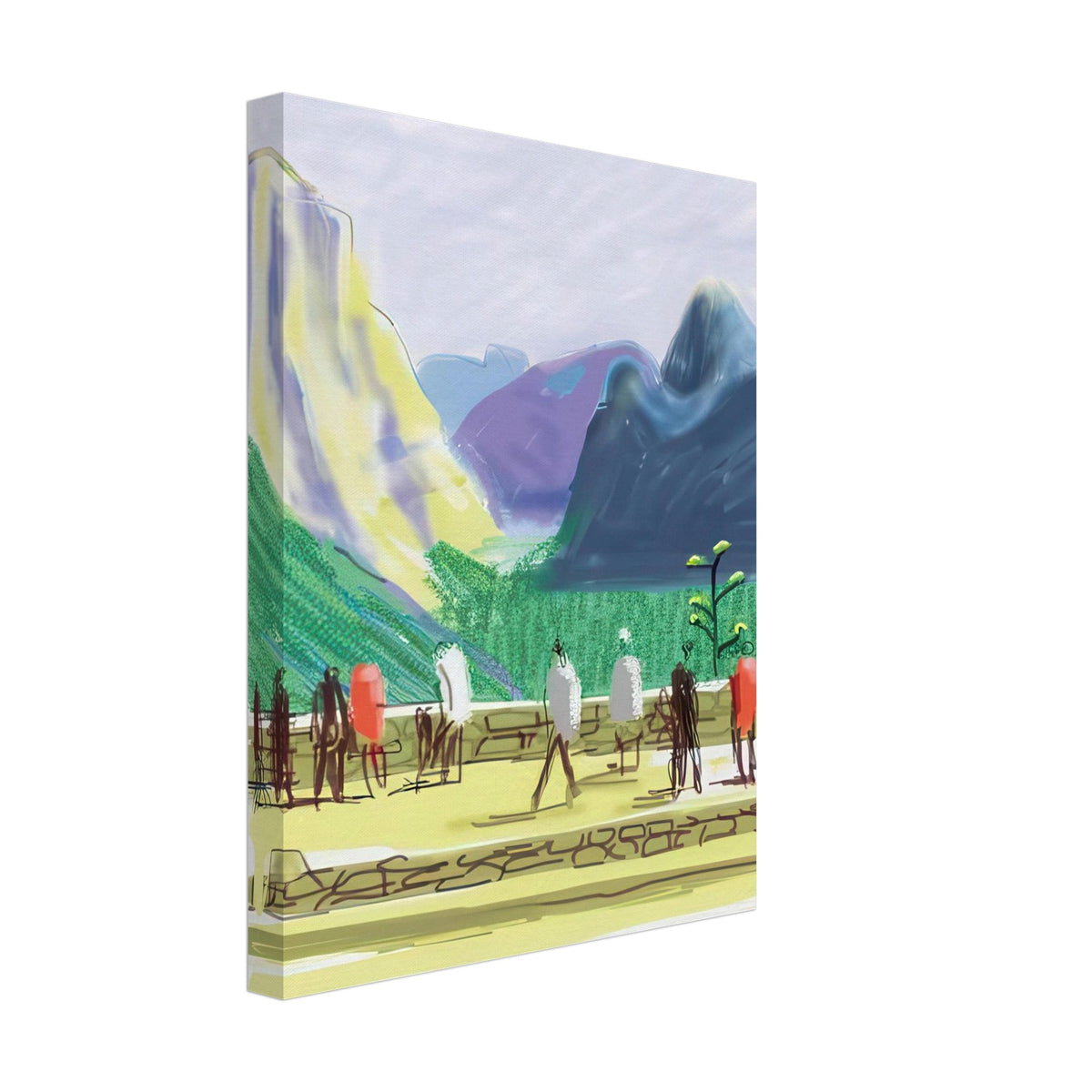 David Hockney, The Yosemite Suite 15, mountains and lush green forest, canvas print, 60 × 60 cm (24 × 24 in)